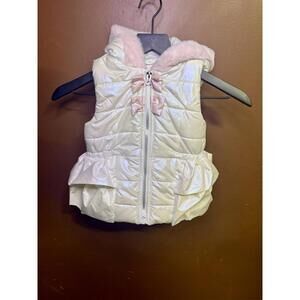 Nannette Toddler Puffer Vest with Faux Fur Hood